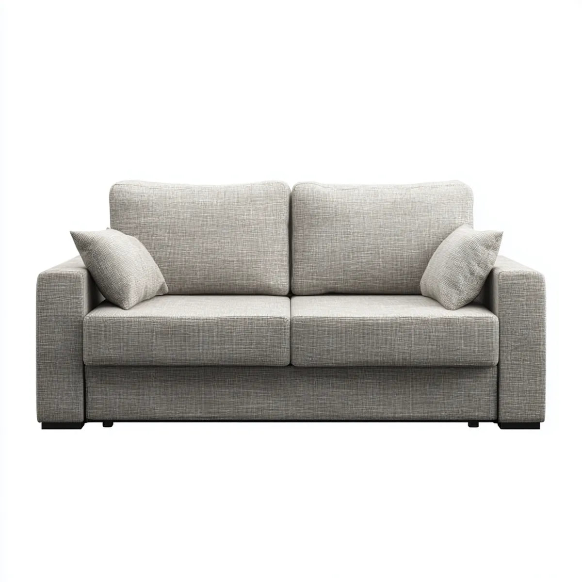 Sofa, 2-fotela fotelik jasny szary 160 x 90 x 85 cm poliester prostokątna