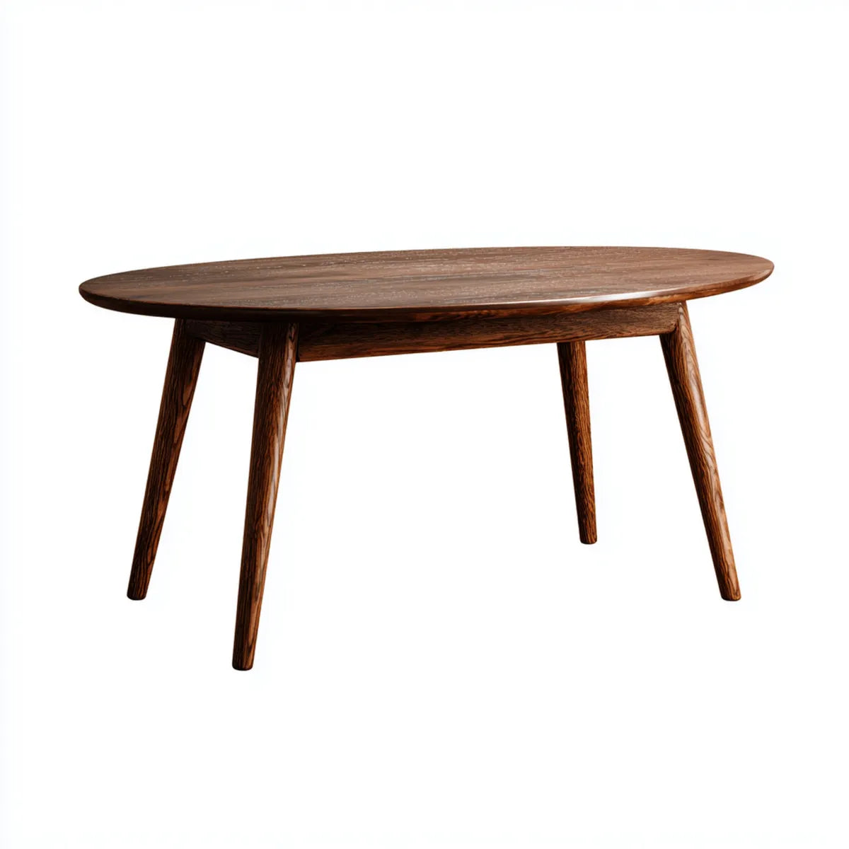Stolik do kawy ciemnobrązowy 120 x 60 x 45 cm lite drewno owalne
