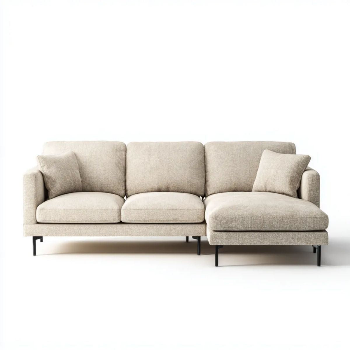 Sofa, 3-osobowa poliester narożnik sofa z szezlongiem, 280 x 160 x 85 cm