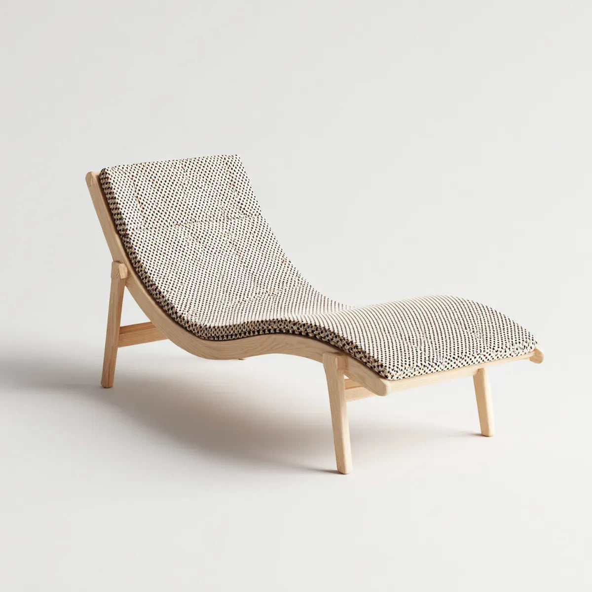 Leżanka ogrodowa, Czarna i beżowy ogród opalony 160 x 63 x 75 cm w litym buku z podszewką bawełnianą o ergonomicznym kształcie