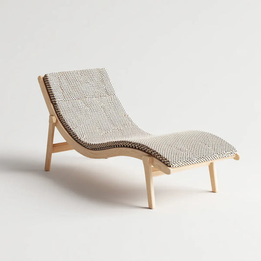 Leżanka ogrodowa, Czarna i beżowy ogród opalony 160 x 63 x 75 cm w litym buku z podszewką bawełnianą o ergonomicznym kształcie
