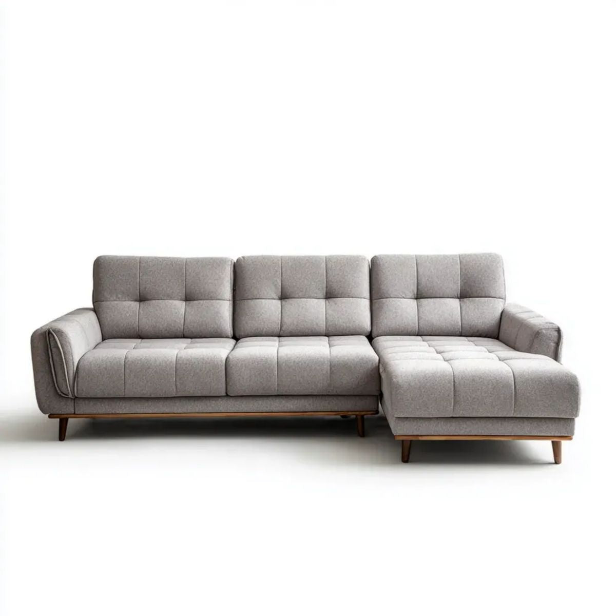 Sofa z prostopadłym narożnikiem 4 siwym fotelikiem, 280 x 160 x 88 cm